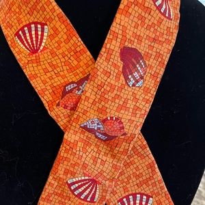 Vintage Hermes Twilly in beautiful lively orange immaculate unused condition